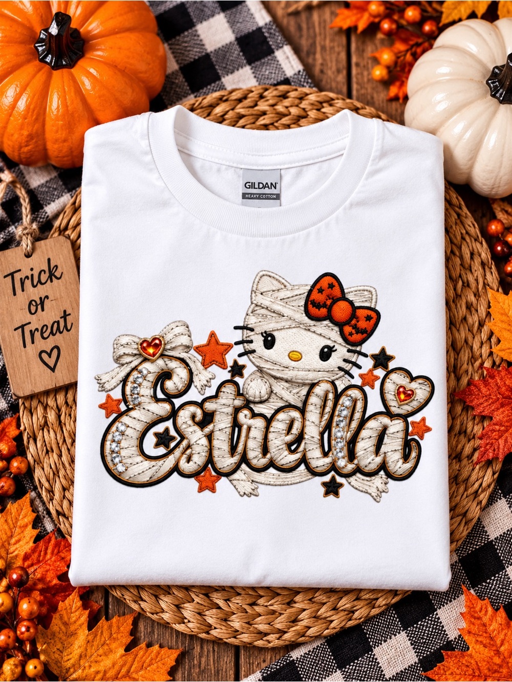 Personalized Kids Halloween T-Shirt | Custom Name Faux Embroidery Tee | 12M–10 - Picture 9 of 16